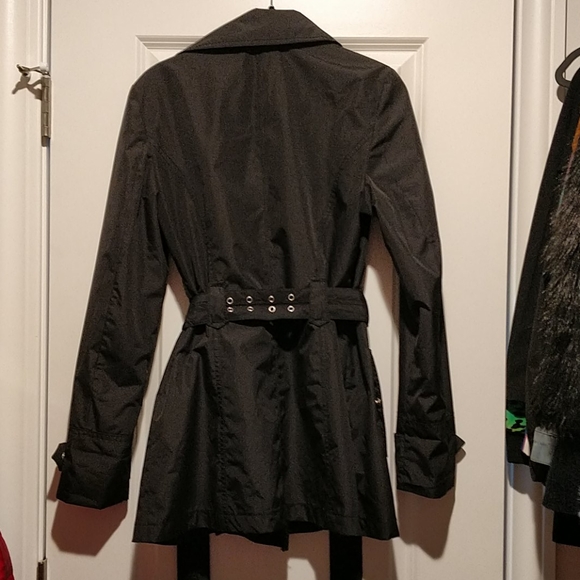 NWOT Chic diagonal zipper tie waist black jacket - Picture 8 of 16